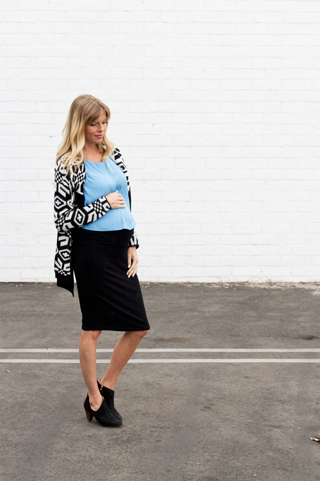 my (bump) style: pencil skirt & cardigan - Sarah Sherman Samuel