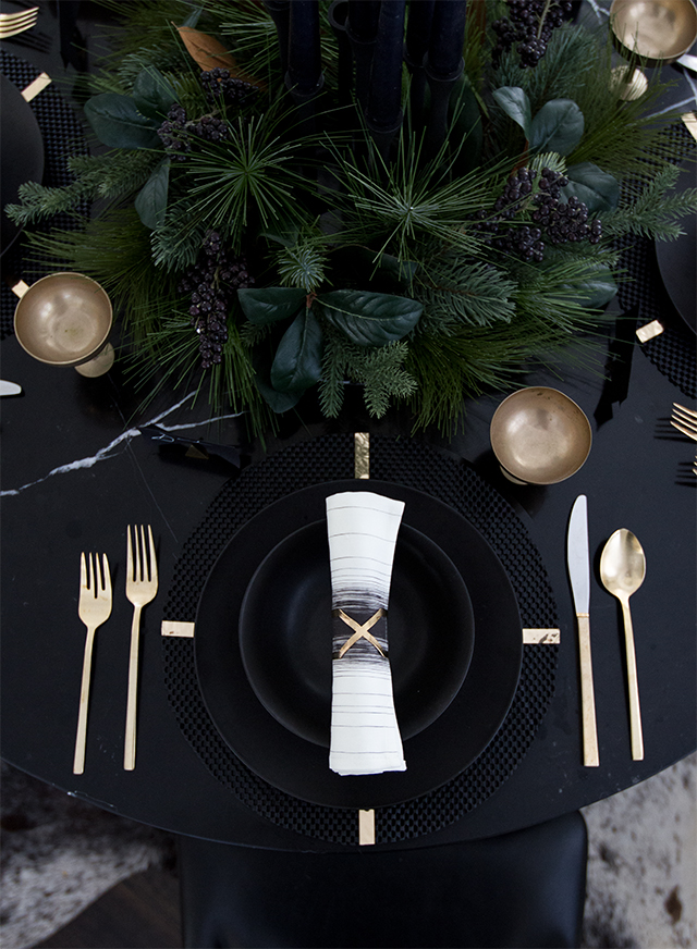 black and gold luxe thanksgiving adult table // sarah sherman samuel