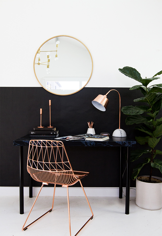 matte black & copper // minimal modern luxe - workspace