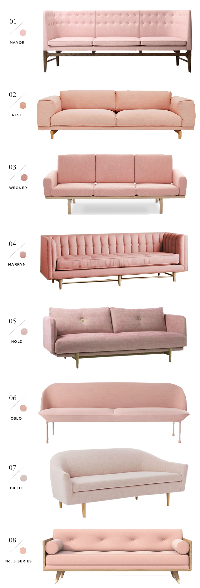 8 best pink sofas